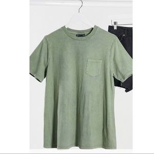 ASOS Maternity pocket t-shirt in washed khaki US 8